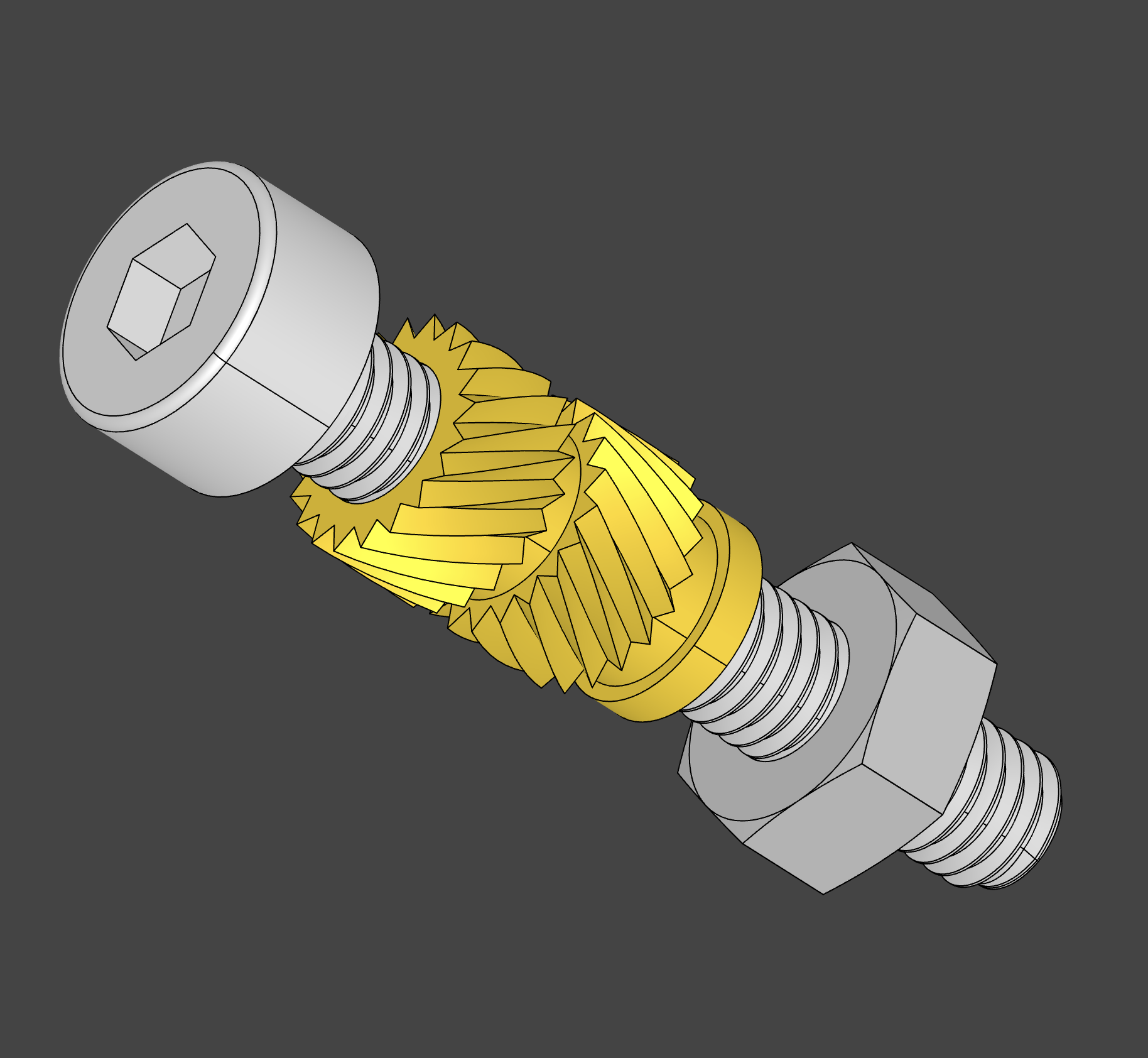M3 bolt, nut & heatsert